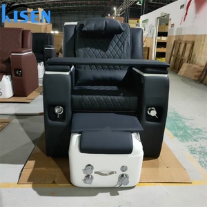 Kisen Modern Luxury Beauty Nail Salon Electric Reclining Discharge Spa Chair Dark Grey Black Pedicure Chair - Product Image 4