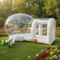 Dôme à bulles gonflable commercial avec base de saut, tente à bulles transparente pour fêtes