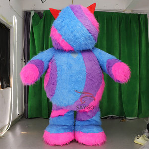 Fantasy Design No-face Monster Inc. Mascotte Costume 2m 2.6m gonfiabile peloso mostro senza volto per Halloween urlando notte - Product Image 5