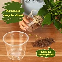 Pots de semis transparents en plastique PP flexible, durables, légers et écologiques pour plantes, de 3,5/5/6/7 pouces