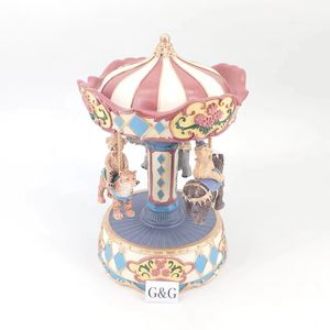 Cadeau d'anniversaire fille fille garçon enfants belle boîte à musique carrousel animal à remonter - Product Image 1