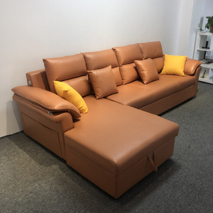 Ensemble de canapé-lit en cuir PU personnalisé avec chargeur USB <span class=keywords><strong>promotion</strong></span> bon prix rangement pour salon canapé-lit pliant en L - Product Image 2