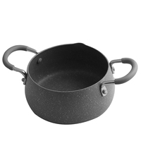 Friteuse en aluminium légère et durable avec deux oreilles, sans couvercle et adaptée aux cuisinières à induction.