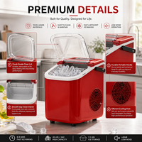 Máquina para Hacer Cubitos de Hielo en Forma de Bala Roja, Silenciosa, Automática, Portátil, para el Hogar, la Oficina y el Bar