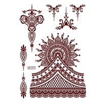 Tatouage temporaire henna, diamant rouge vif, livraison gratuite