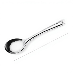 Cuchara de Servir Ovalada de Acero Inoxidable, Tamaño Mediano, Color Plateado, para Cocina, Comedor, Restaurante - Product Image 3