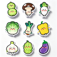 Aangepaste schattige cartoon stickers, waterdicht, krasbestendig, fruit, dessert en groente, gestanste voedselstickers, cadeau voor tieners en kinderen