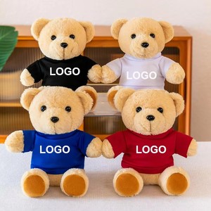 Jouets en peluche doux pour enfants avec logo personnalisé, ours en peluche avec impression par transfert sur t-shirt, cadeaux en gros, poupées en peluche - Product Image 5