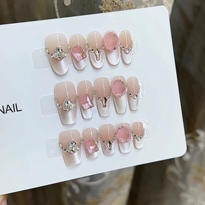 Set de 10 <span class=keywords><strong>Uñas</strong></span> Postizas Hechas a Mano <span class=keywords><strong>con</strong></span> Diseño de Ojo de Gato y Degradado <span class=keywords><strong>Nude</strong></span>, Cobertura Completa <span class=keywords><strong>con</strong></span> Pegamento, <span class=keywords><strong>Uñas</strong></span> a Presión - Product Image 6
