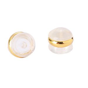 Accessoires pour boucles d'oreilles DIY, en résine plastique, ronds, antidérapants, pour la fabrication de boucles d'oreilles, style hamburger transparent avec bord doré - Product Image 5