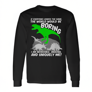 <b>Dinosaur</b> Self Esteem Long Sleeve T-<b>Shirt</b> For Kids And Adults With Inspirational Message - Product Image 2