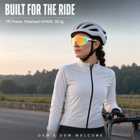 Lunettes de soleil polarisées pour le cyclisme, verres miroir UV400, monture enveloppante pour hommes et femmes, vélo de route, logo personnalisé, OEM ODM, stock disponible