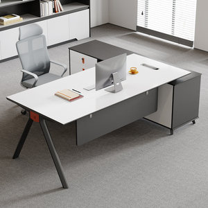 Mejor Precio de lujo moderno en forma de L Gerente de madera Mesa de oficina Gerente <span class=keywords><strong>general</strong></span> Diseño de mesa - Product Image 1