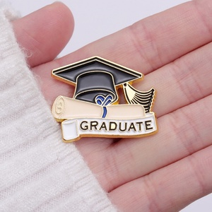 Custom Flower Scroll Doctoral <b>Hat</b> Badge Graduation Season Cap Brooch Metal Badge Enamel <b>Pins</b> - Product Image 3