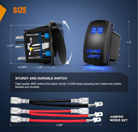 LED POD Lights Interrupteur à bascule avec fils jumper 5 broches 12V-24V Interrupteur à bascule On/Off SPST 20amp Interrupteur à bascule pour voiture camion RV bateau