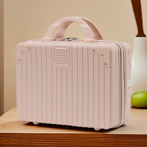 Mini trousse à cosmétiques sélectionnée en matériau ABS/PC, légère (0,6 kg), avec fermeture éclair, poignée souple, couleur unie, pour rangement domestique - Product Image 5