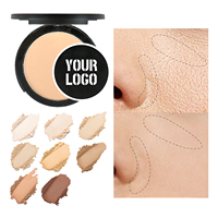 Priavte Label Sueur et contrôle de l'huile imperméable Poudre pressée compacte minérale Poudre pressée vegan à couverture complète