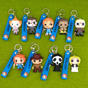 <strong>2026</strong> Trending New Fashion Cartoon Wholesale Custom Horror <strong>Keychain</strong> 3D Rubber Keychains Key Ring Accessories Stock In Bulk - Product Image 4
