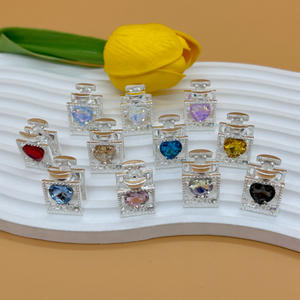 Perles en vrac en forme de cœur en cristal plaqué or 18 carats avec diamants, parfumées, pour la fabrication de bijoux DIY et stylos - Product Image 2