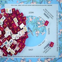 Mahjong américain moderne de luxe, 160 tuiles en acrylique avec design Palm Royale, portable et écologique, prêt à être expédié