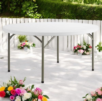 Table ronde de 150cm en PEHD au design moderne pour événements extérieurs de restaurant