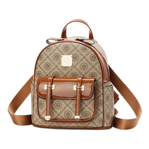 Fashionable Women's <b>Backpack</b> With Geometric Pattern Blue PU Material Water Resistant Shoulder Strap Daily Use Square Shape - Product Image 6