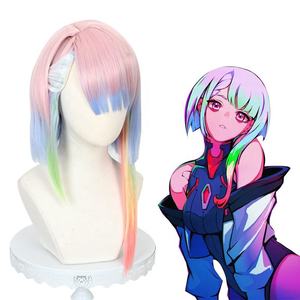 Peluca Degradada Multicolor de Anime <span class=keywords><strong>Cyberpunk</strong></span> <span class=keywords><strong>Edgerunners</strong></span> para Cosplay, Modelo FCGD-042, para Personaje de Princesa - Product Image 5