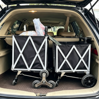 Chariot de courses pliable Jialai 46L avec roues robustes pour escaliers, en tissu Oxford de haute qualité, charge maximale 80 kg