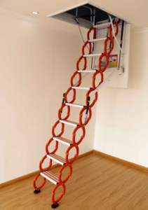 Bán Hot Nhôm Điện Kính Thiên Văn Gác Mái Thang Tự Động Kéo Xuống Cầu Thang Cho Loft - Product Image 2