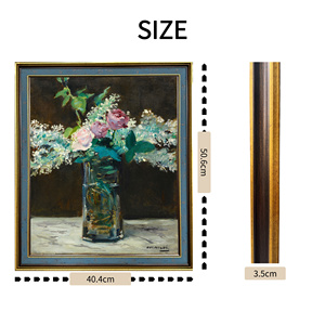 Edouard manet của branche de LILAS Blanc ET hoa hồng sinh sản in kỹ thuật số thân thiện với môi trường chống UV đóng khung tác phẩm nghệ thuật - Product Image 5