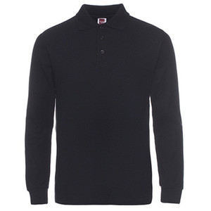 Alta calidad 220 gsm Unisex mezcla de poliéster de algodón de manga larga de Color sólido Casual OEM blanco personalizable bordado Polo camiseta - Product Image 5