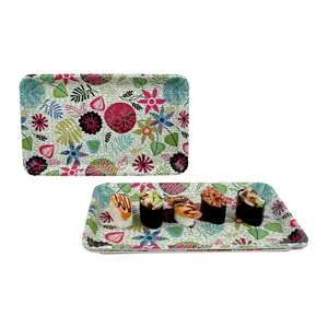 Special Design Widely Used 12 Inches Bamboo Fiber Barware Serving Tray With Dot Pattern