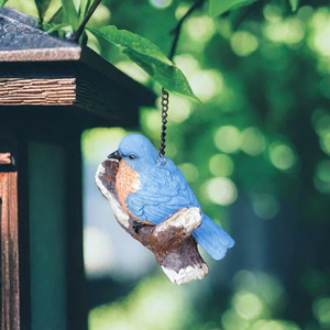 Scultura Artigianale in Resina Personalizzata, Piccola Uccellina Blu Dipinta a Mano, Decorazione per Giardino e Alberi - Product Image 3