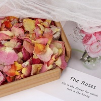 Pétales de rose séchés, vrais pétales de rose jaunes dégradés, séchés, pour le bain