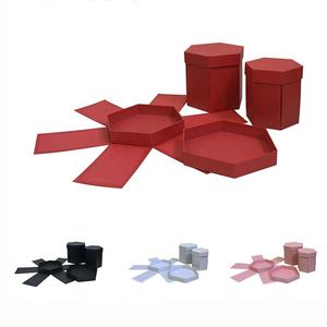 Chengruo Set 3 Floral Hexagonal Explosión Flor <span class=keywords><strong>sorpresa</strong></span> Embalaje Cajas <span class=keywords><strong>de</strong></span> papel <span class=keywords><strong>de</strong></span> regalo Materiales reciclados vacíos Materiales - Product Image 2