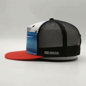 หมวกแก๊ป Snapback คุณภาพสูงแบบ Sublimation, หมวกแฟชั่นทรง Trucker 5 แผง ปีกแบน, หมวก Snapback พิมพ์ลายธงชาติอังกฤษใต้ปีกหมวก - Product Image 3
