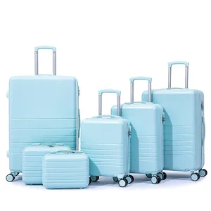 حقيبة ABS تحمل أمتعة بيضاء من 6 قطع حقيبة صلبة مع عجلات دوارة كوفر