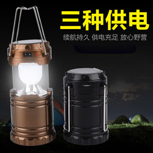 โคมไฟตั้งแคมป์ LED พลังงานแสงอาทิตย์ ตัวโคมโลหะ พร้อมพอร์ต USB ไฟเต็นท์สำหรับใช้งานกลางแจ้ง - Product Image 3