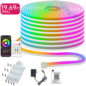 360 độ tùy chỉnh Flex 24V IP67 không thấm nước 8 mét <span class=keywords><strong>PVC</strong></span> <span class=keywords><strong>RGB</strong></span> <span class=keywords><strong>LED</strong></span> Neon dải ánh sáng với điều khiển từ xa - Product Image 1