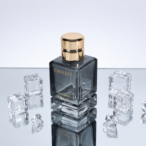 Factory Luxury Transparent Perfume Bottle 50ml Glass Perfume Empty Bottle Black Square Custom Perfume Bottle With Gold Cap - Product Image 2