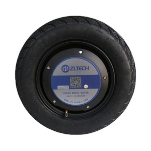 Gearless יחיד פיר 200kg עומס 17N.m מומנט 14 אינץ 48V 800W חשמלי רובוט מנוע BLDC inwheel רכזת סרוו מנוע עם מקודד