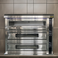 Four à pain au gaz en acier inoxydable de haute qualité avec contrôle de la température, 3 niveaux, 12 plateaux, fours à pain