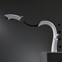 Robinet de cuisine moderne en laiton de haute qualité, monocommande, avec cartouche céramique, monotrou, à poser sur comptoir, avec douchette extractible, pour eau chaude et froide