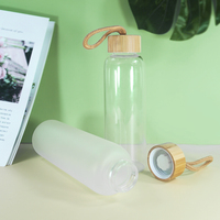 Nouveau Style Gobelet en Verre à Sublimation 500 ml avec Couvercle en Bambou et Bouteille d'Eau Infuseur à Thé
