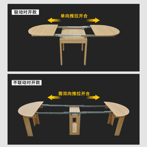 Telescopic Dining Table Extension Slide Hardware 72 In Aluminum Alloy Full Extension Minimalist Design For Dining Table - Product Image 5