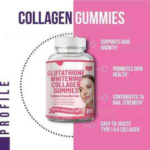 Goma orgánica natural Biotina L-glutatión Colágeno Gummies brillantes para la piel del cabello y las uñas Blanqueamiento Osos - Product Image 5