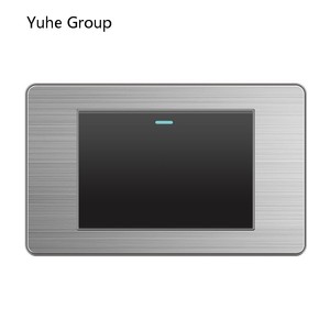 Interruptor de pared universal con acabado cepillado de aluminio, adecuado para interruptores de pared eléctricos estándar de hoteles familiares. - Product Image 1