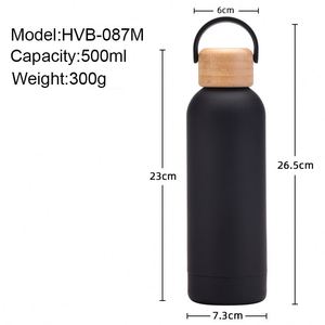 Nouvelle Bouteille d'Eau Sportive Portable 2026 de 500 ml à Petite Ouverture avec Poignée et Couvercle en Bois de Bambou pour Boisson Directe en Extérieur - Product Image 4