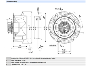 Ventilador centrífugo EC ebm-papst R3G630-RB21-01 con aspas curvadas hacia atrás, soplador industrial para sistemas de ventilación HVAC - Product Image 4
