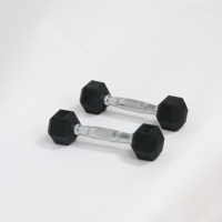 Haltères hexagonaux professionnels de 1 à 70 kg, haltères gainés de caoutchouc avec poignée moletée chromée, poids pour entraînement à domicile